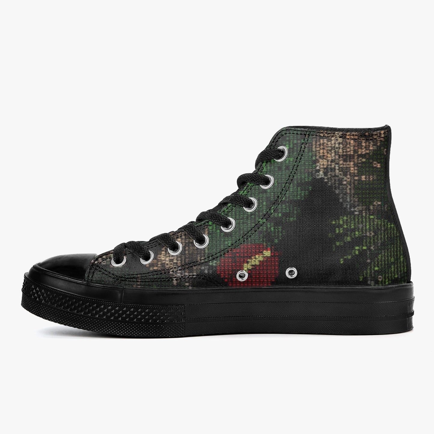 New Balanced High-Top Canvas Shoes - Black