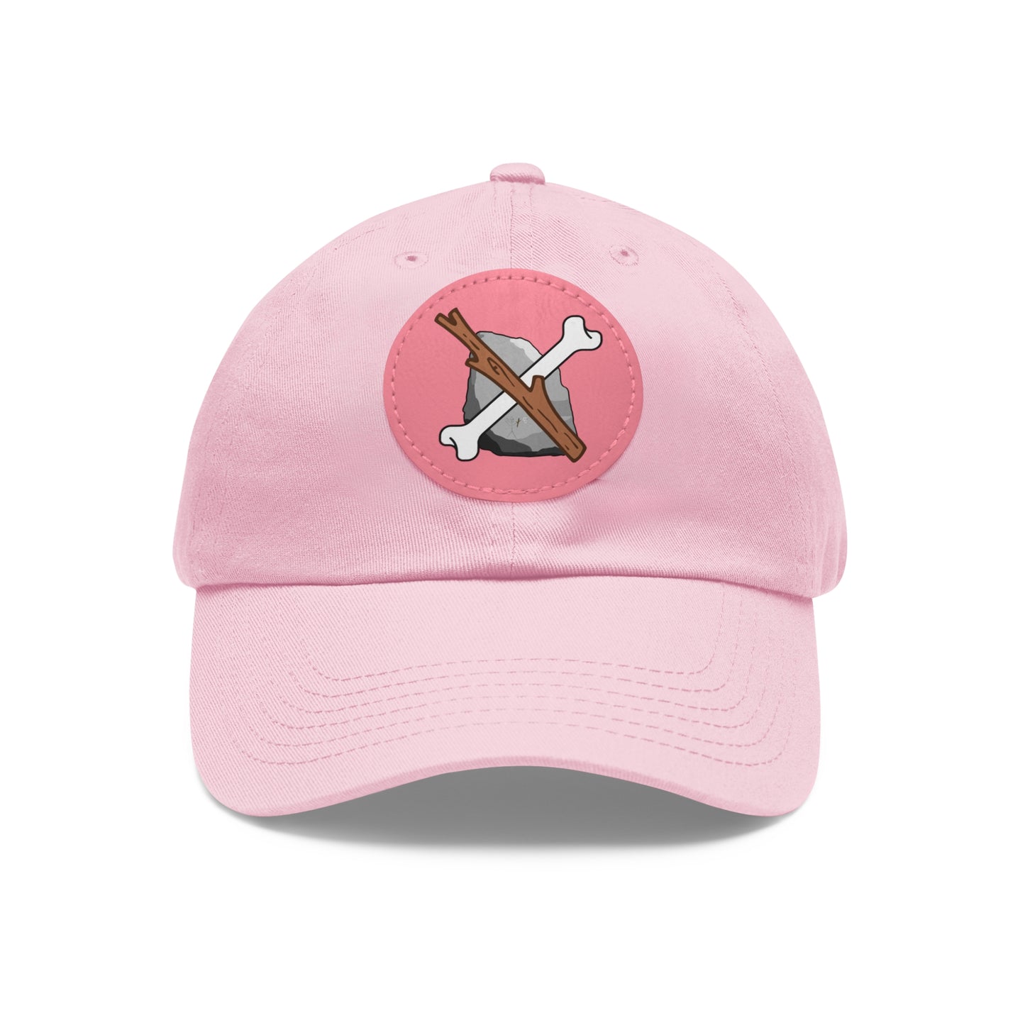 Dad Hat with Leather Patch (Round)