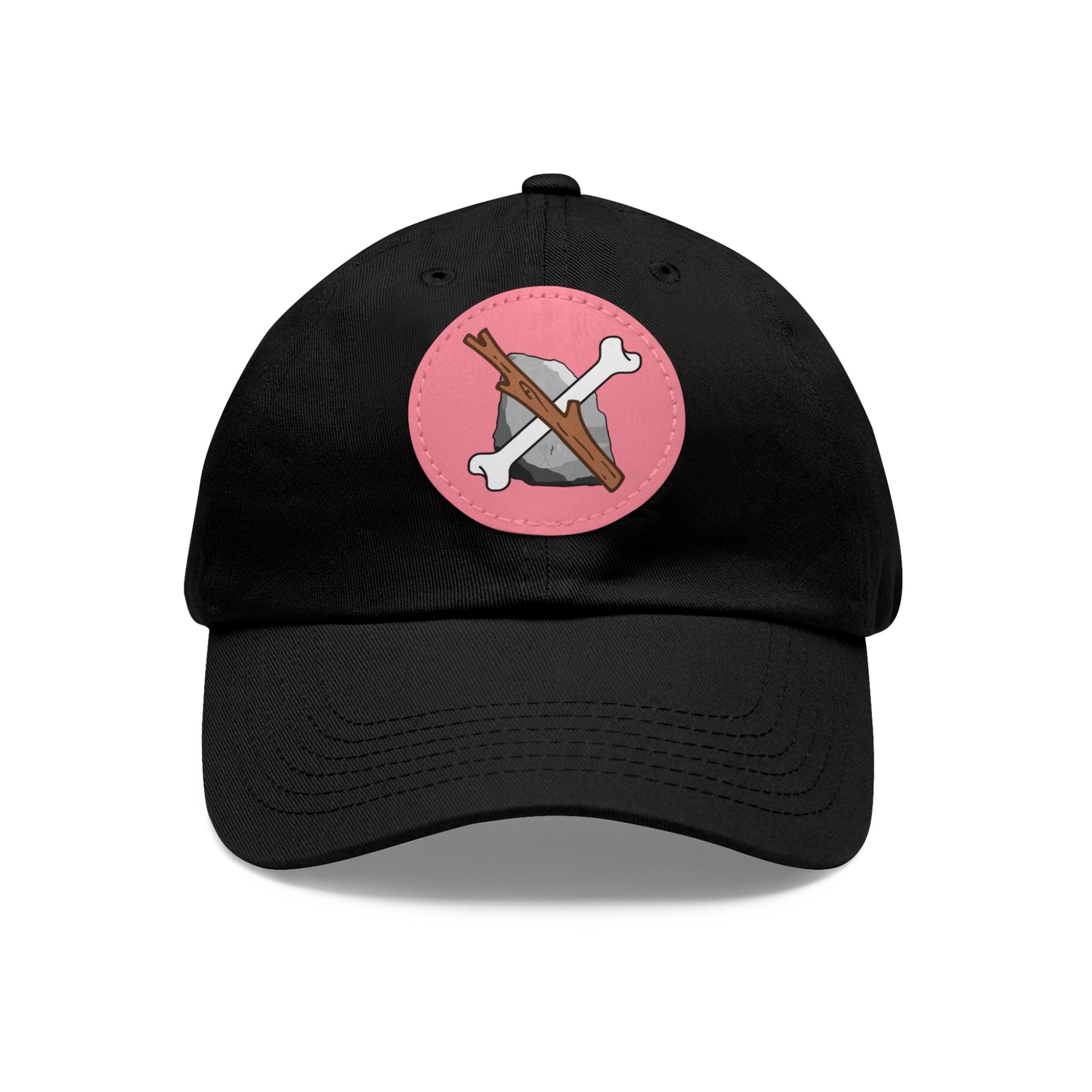 Dad Hat with Leather Patch (Round)