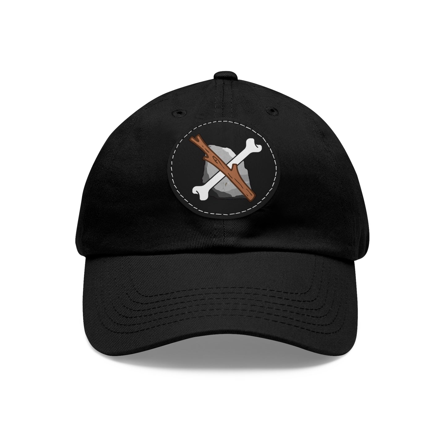 Dad Hat with Leather Patch (Round)
