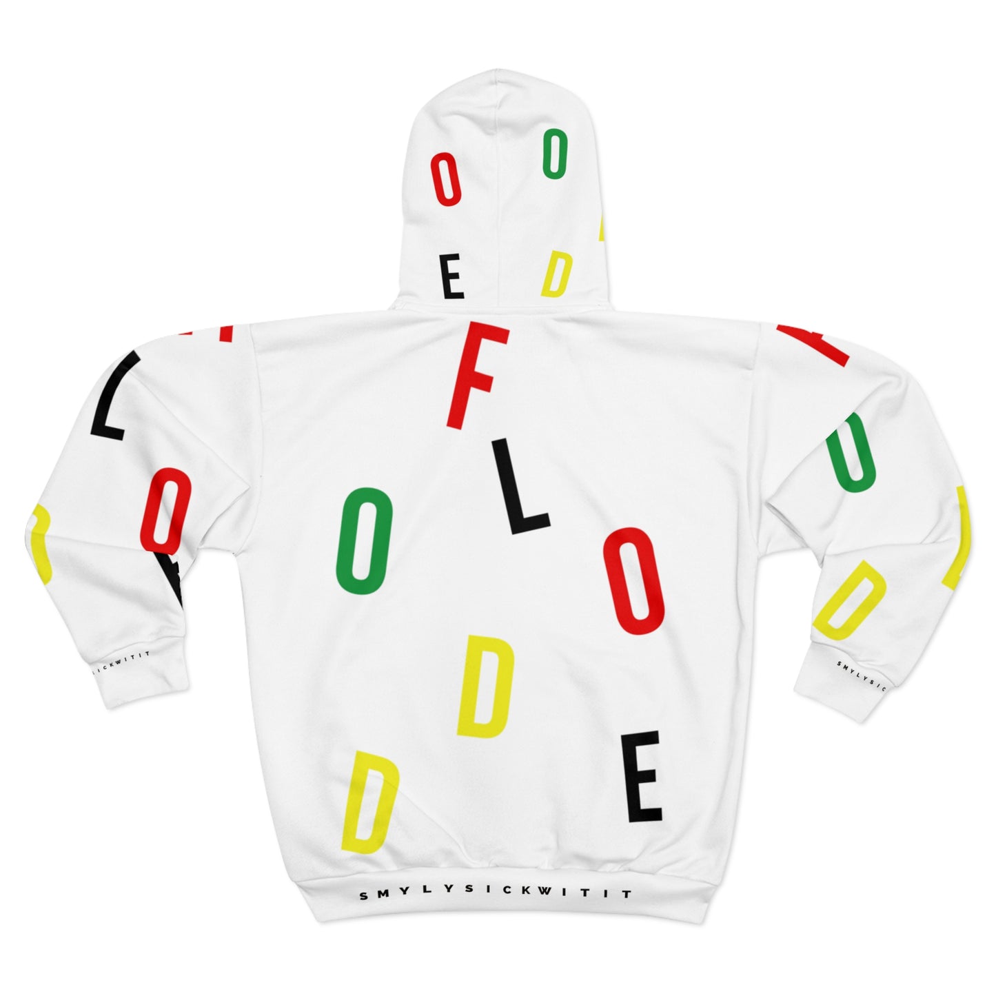 Flooded letters Unisex Zip Hoodie