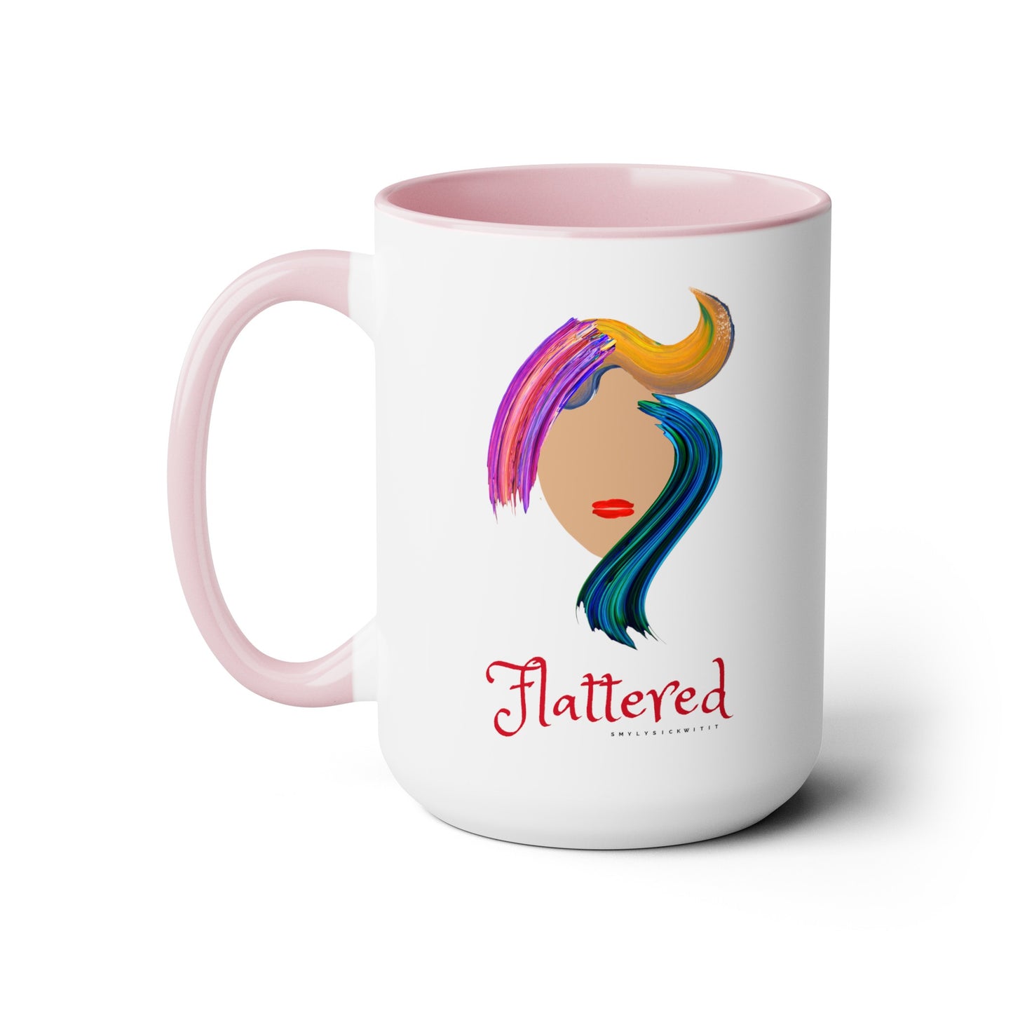 Flattered Two-Tone Coffee Mugs, 15oz
