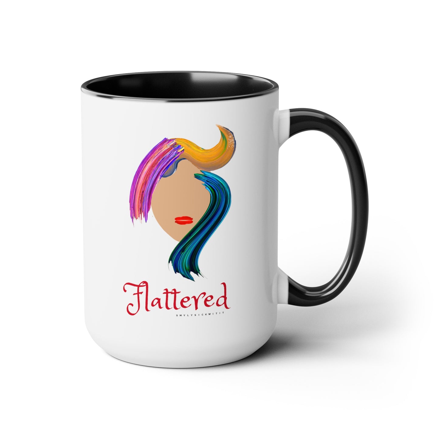 Flattered Two-Tone Coffee Mugs, 15oz