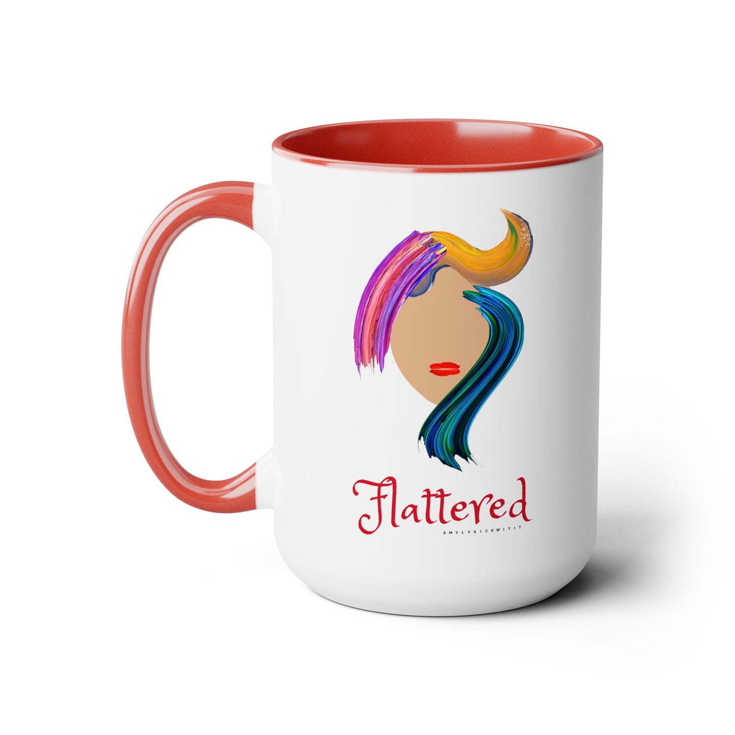 Flattered Two-Tone Coffee Mugs, 15oz