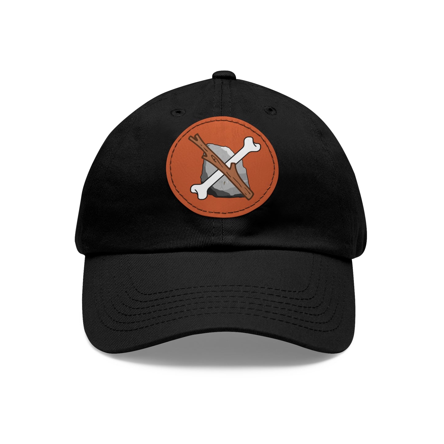 Dad Hat with Leather Patch (Round)