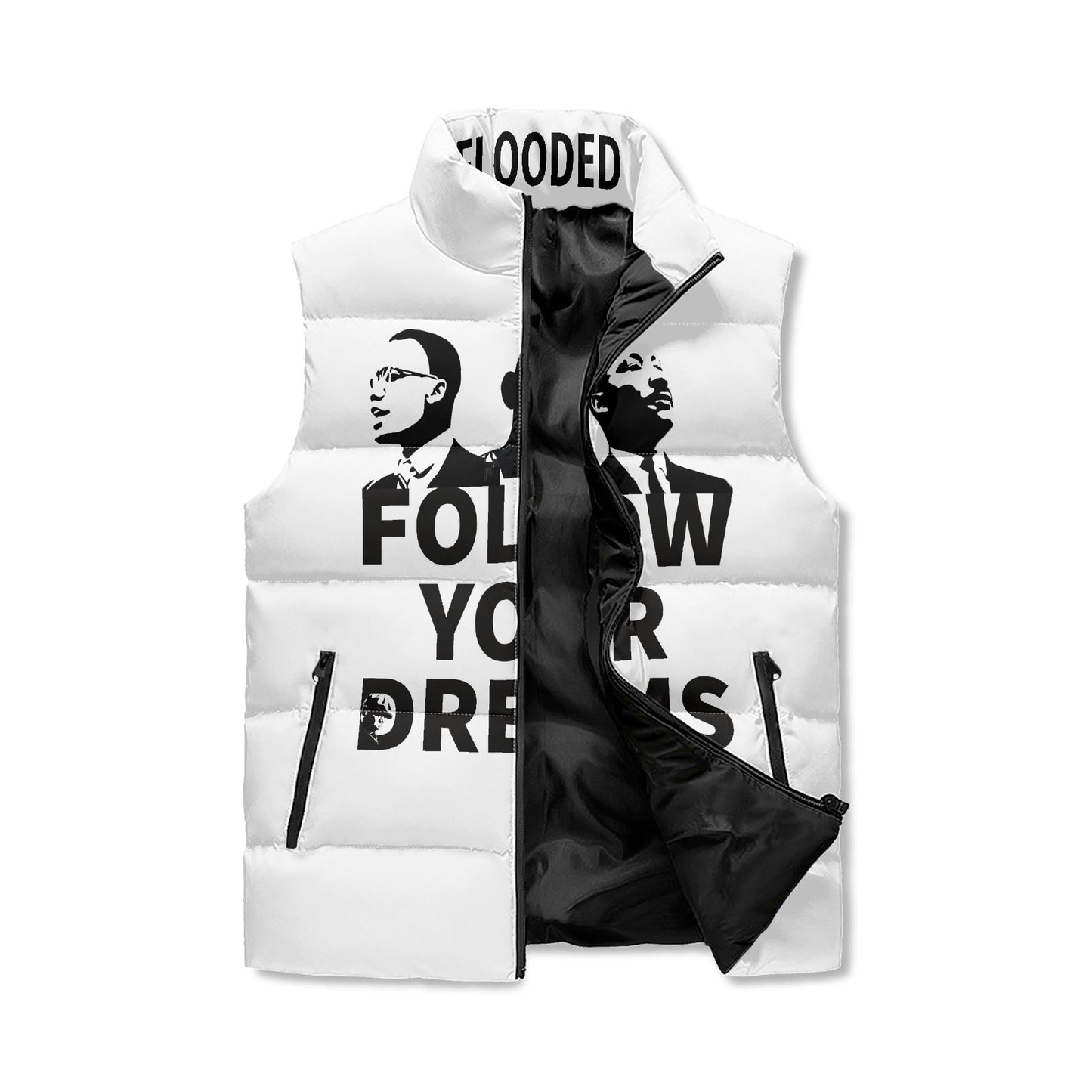 Unisex Lightweight All Over Printing Stand Collar Zip Up Puffer Vest