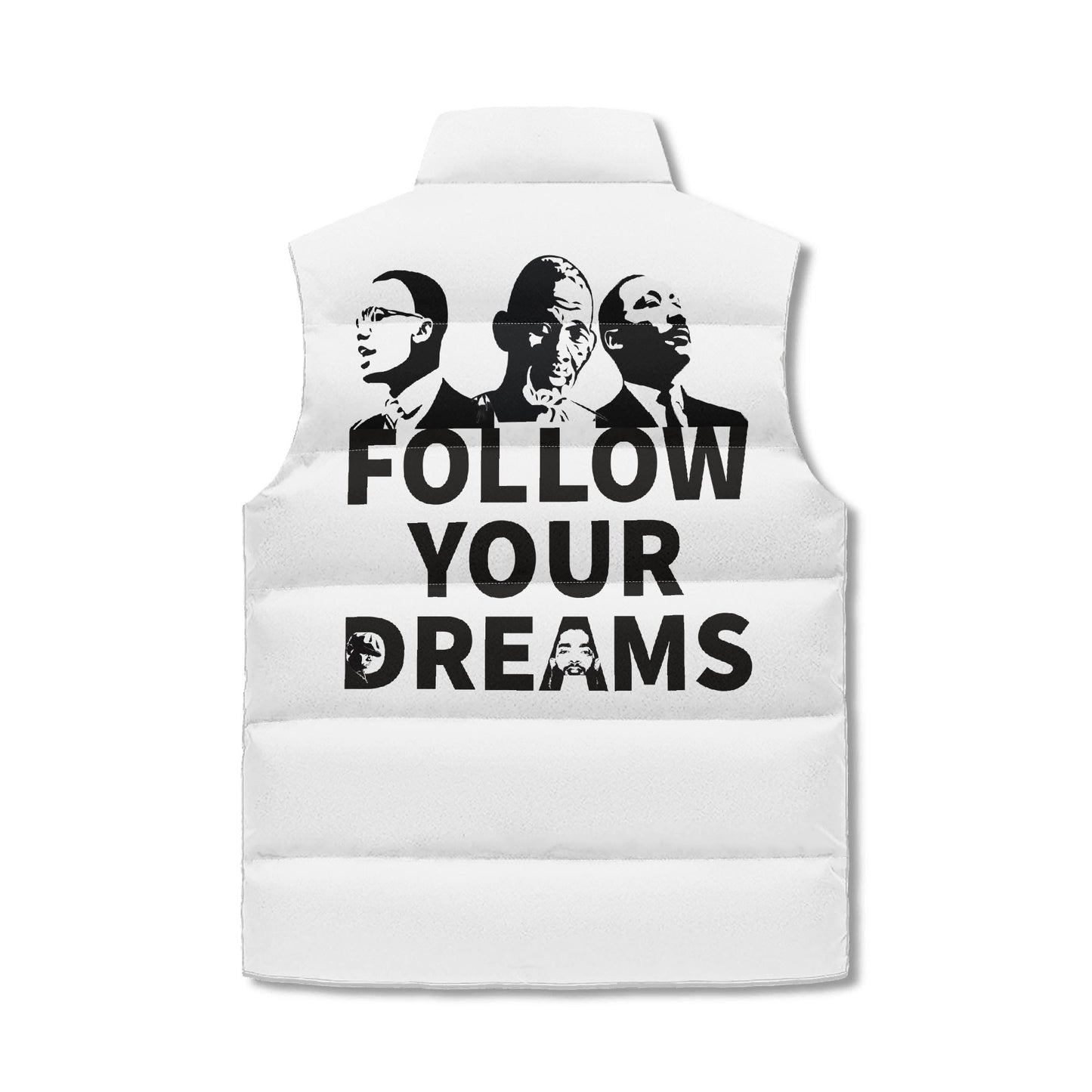 Unisex Lightweight All Over Printing Stand Collar Zip Up Puffer Vest