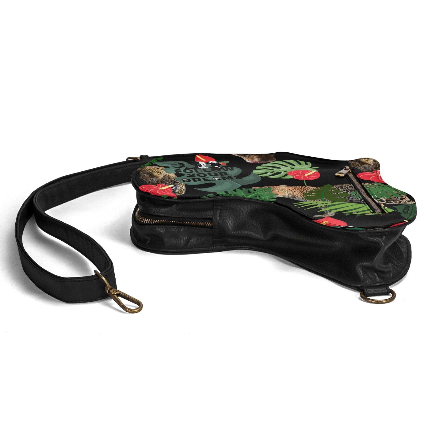 Follow Your Dreams Leather Africa Map Bag