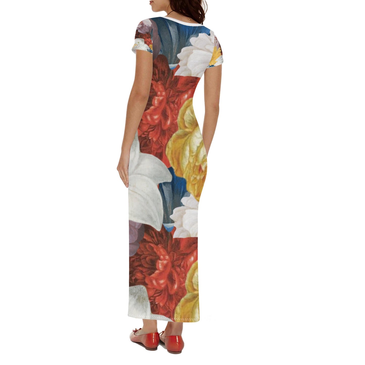 FLOODED Womens Short Sleeve Dress Casual
