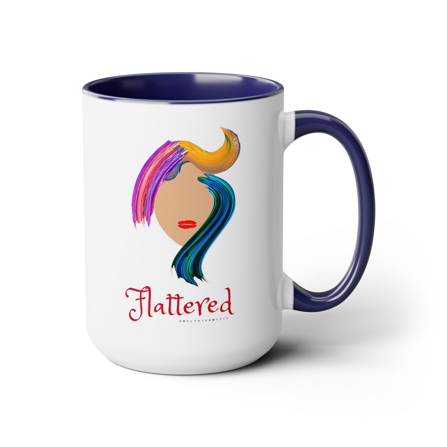 Flattered Two-Tone Coffee Mugs, 15oz