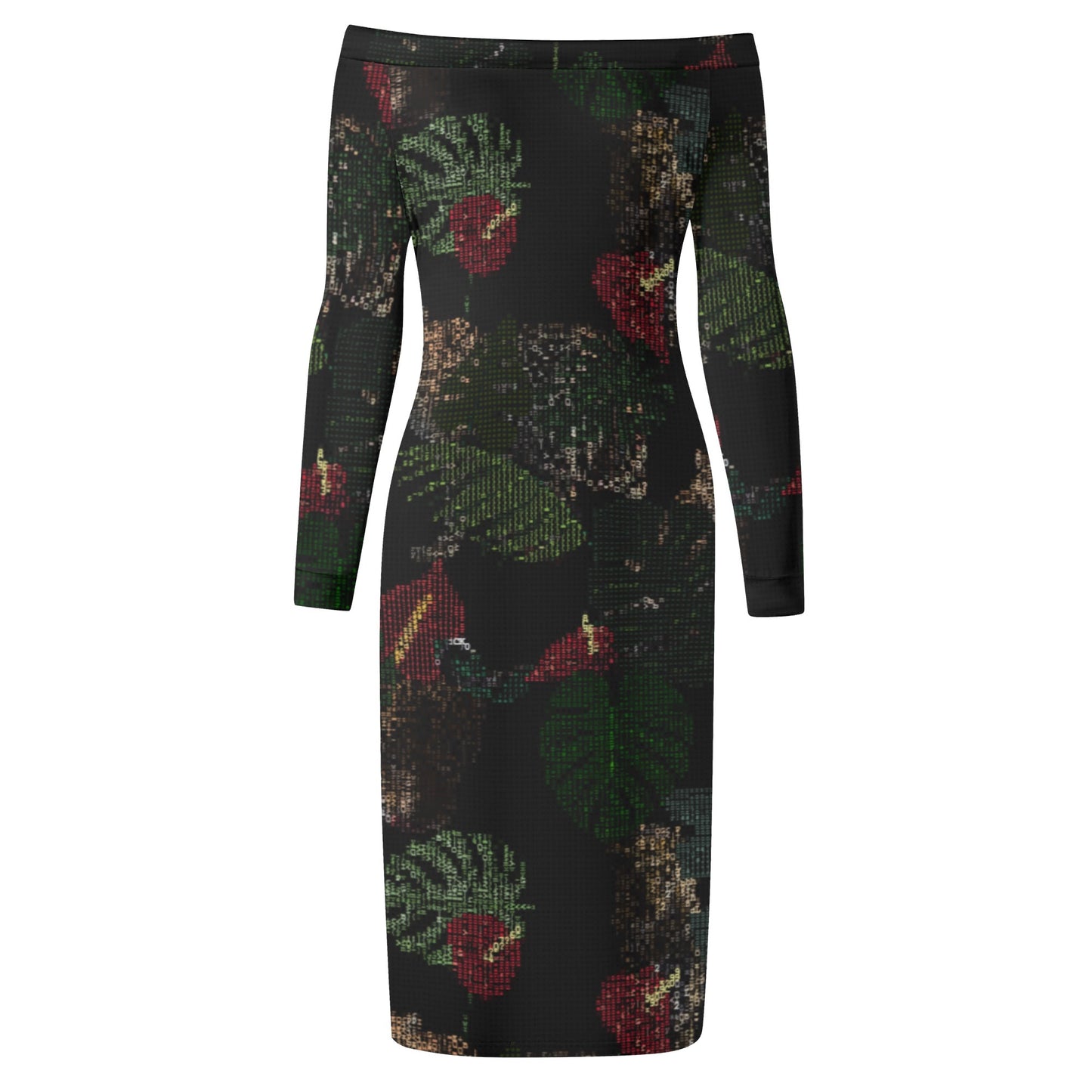FLOODED Womens Off The Shoulder Long Sleeve Elegant Wrap Dress