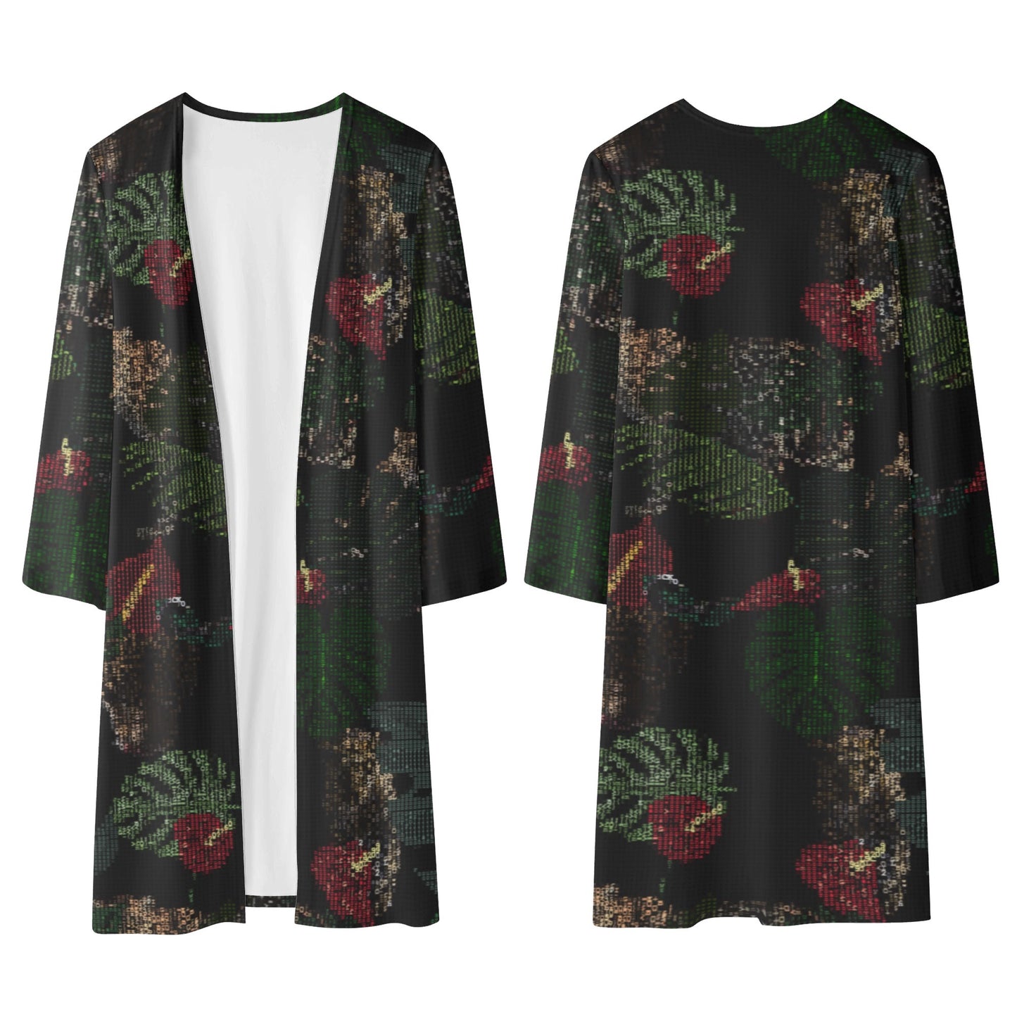 FLOODED Womens Long Flowy Lightweight Kimono Cardigans