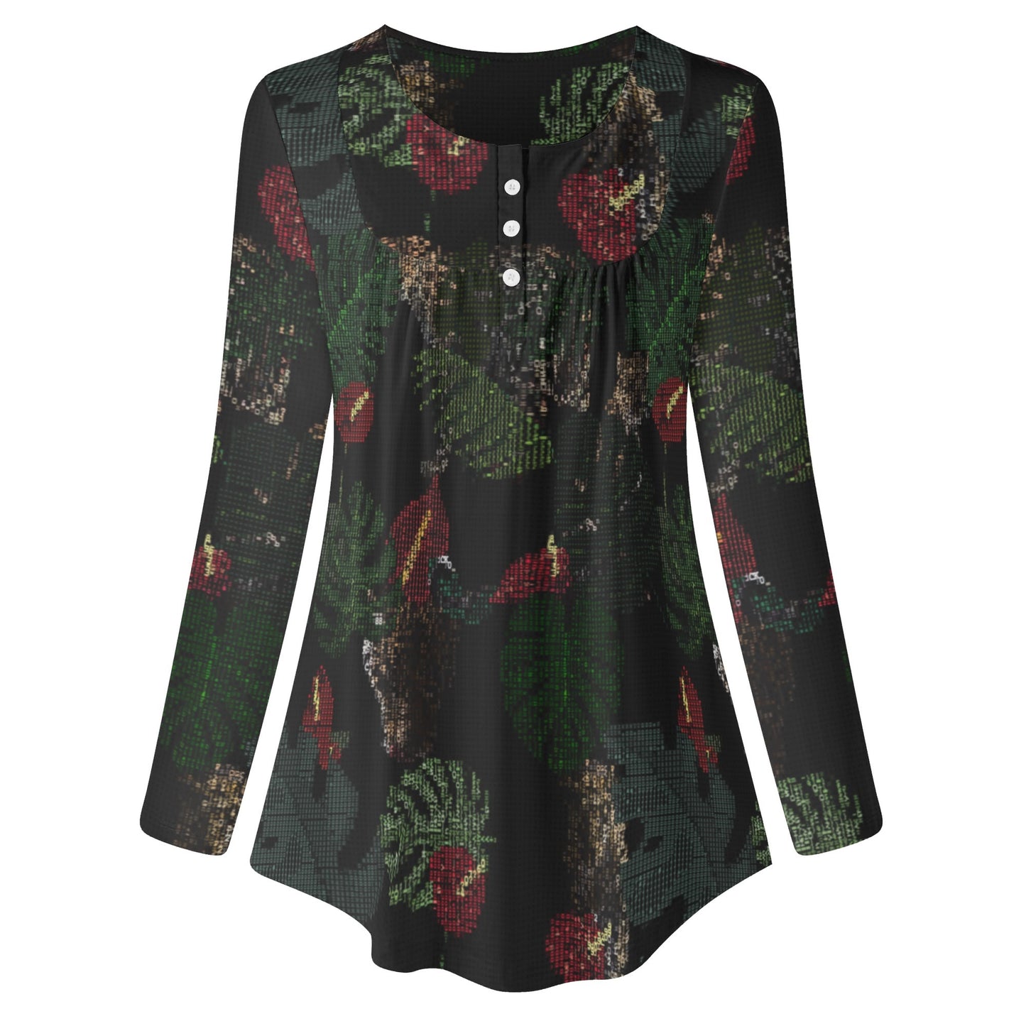FLOODED Womens Long Sleeve Loose Flare Blouse