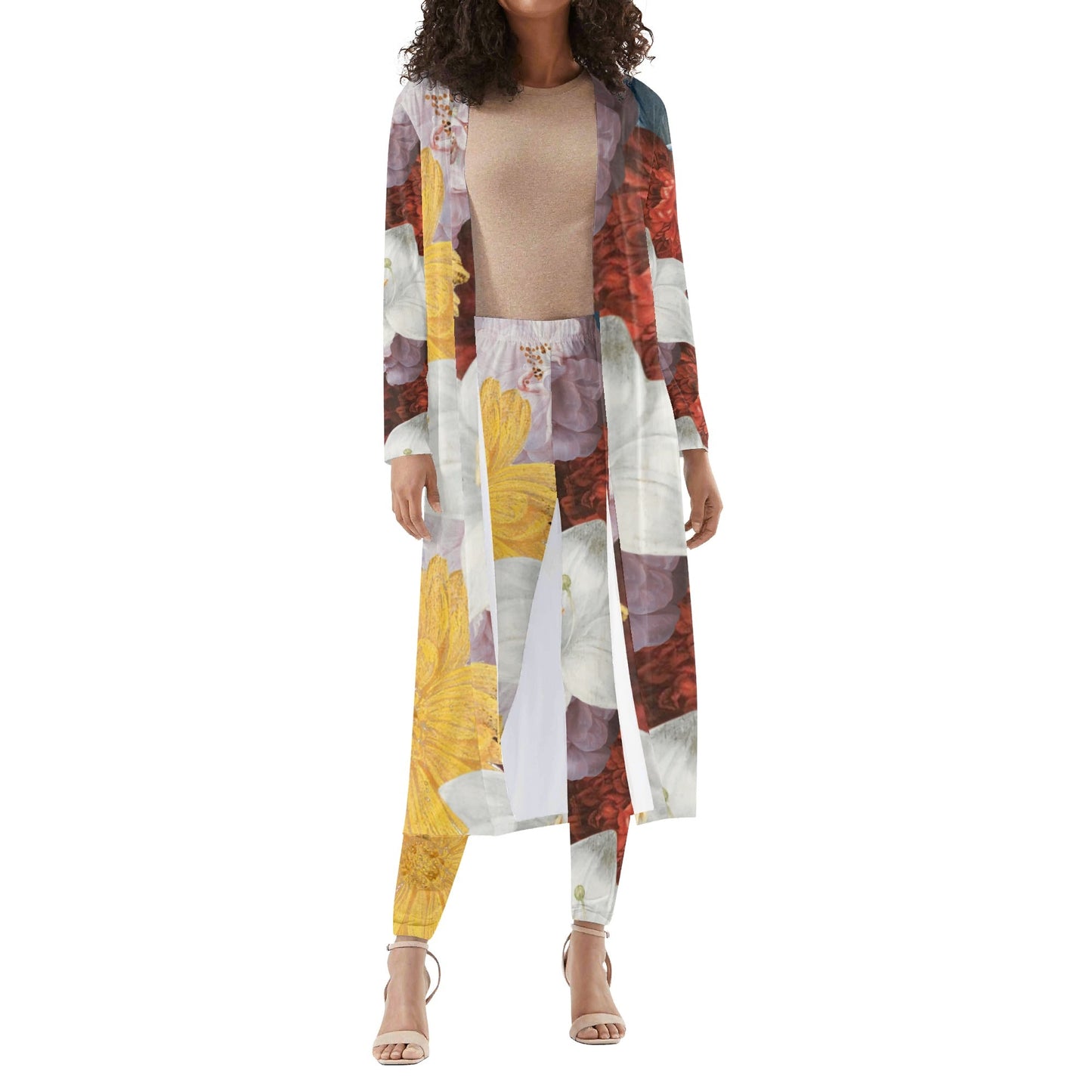 FLOODED VIBES Womens Long Sleeve Cardigan and Leggings Sets