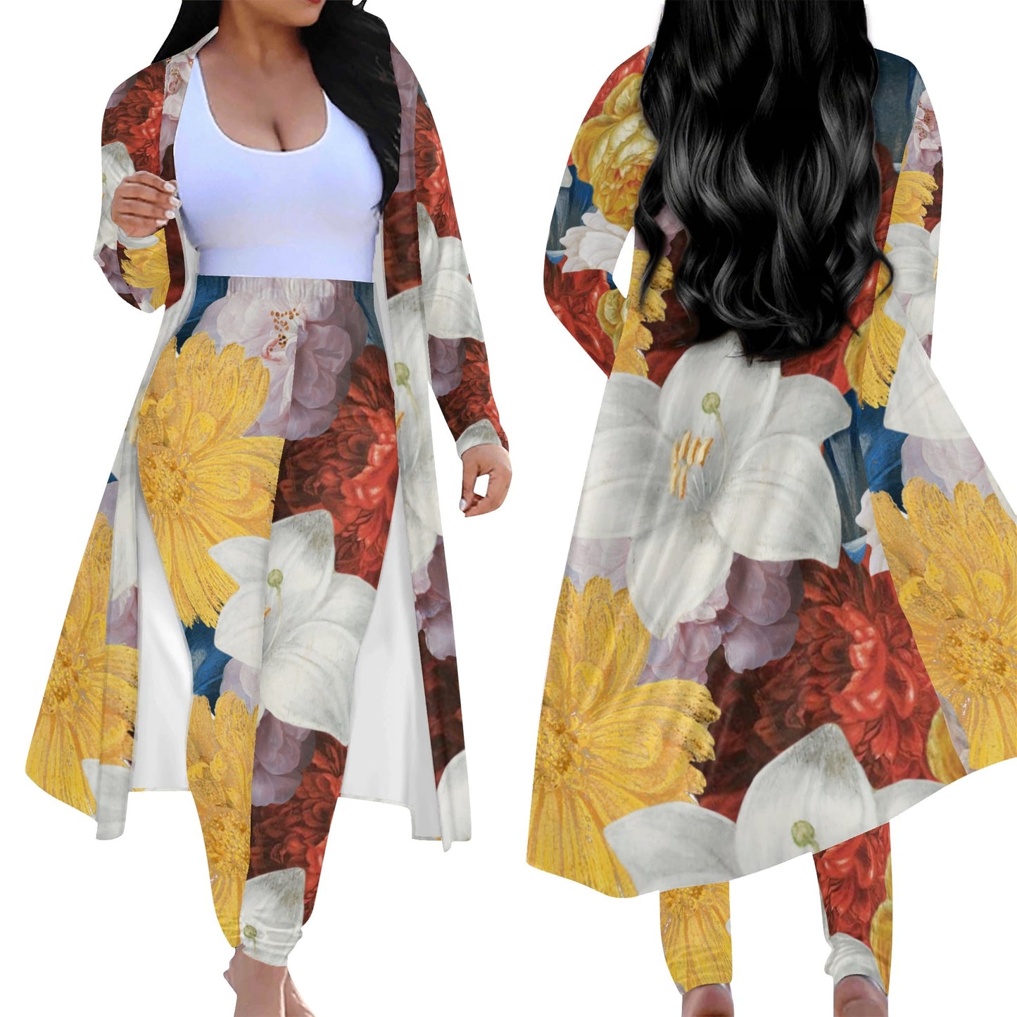 FLOODED VIBES Womens Long Sleeve Cardigan and Leggings Sets
