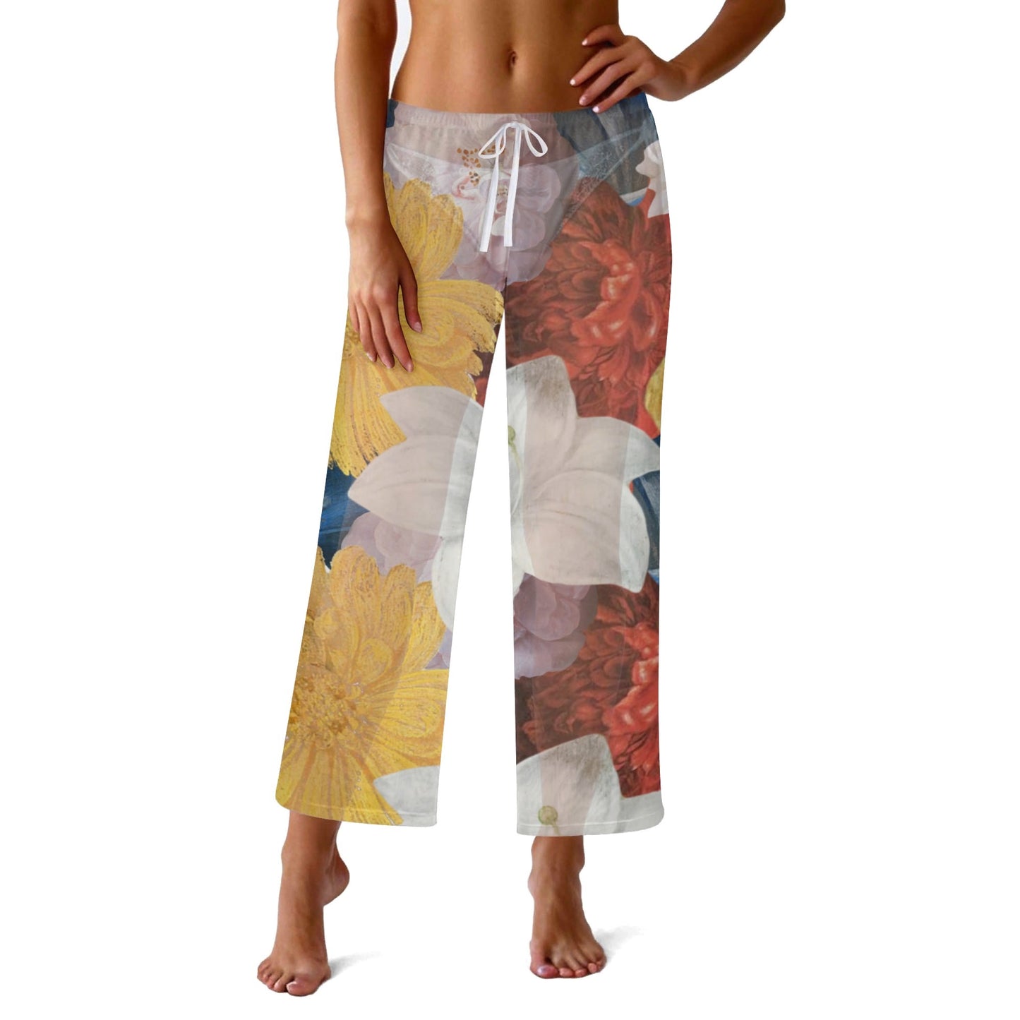 FLOODED VIBES Womens See Through Cover up Straight Leg Pants Swimsuit Bikini Bottom