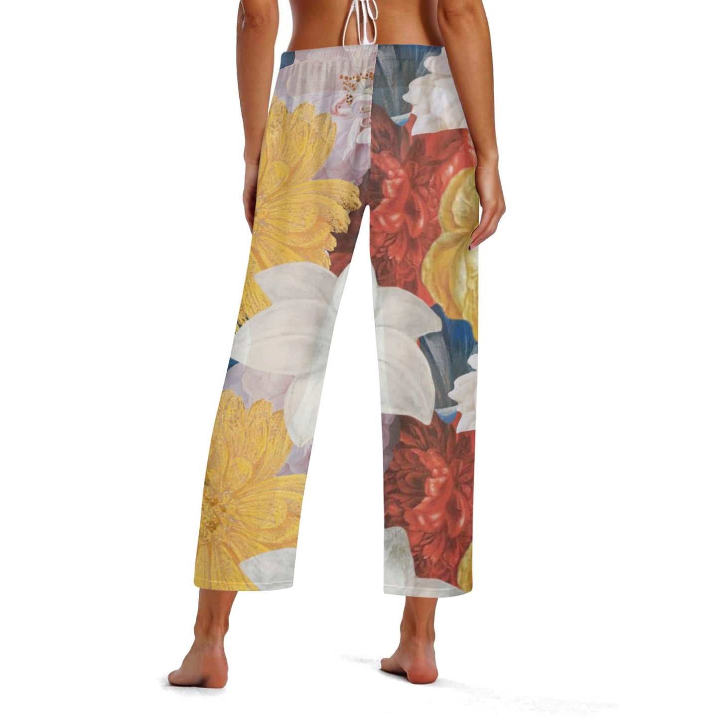 FLOODED VIBES Womens See Through Cover up Straight Leg Pants Swimsuit Bikini Bottom