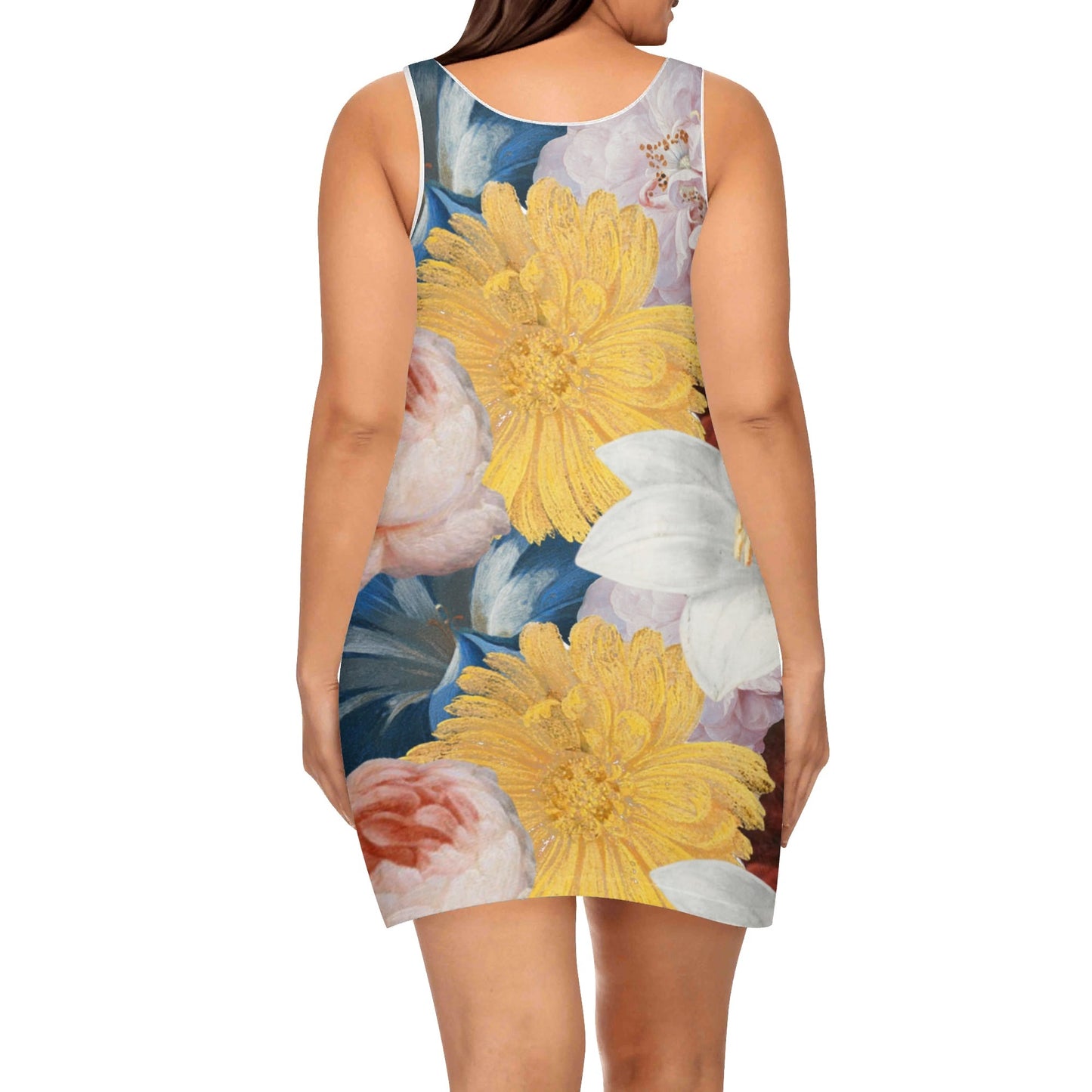 FLOODED VIBES Womens Elegant Sleeveless Vest Dress