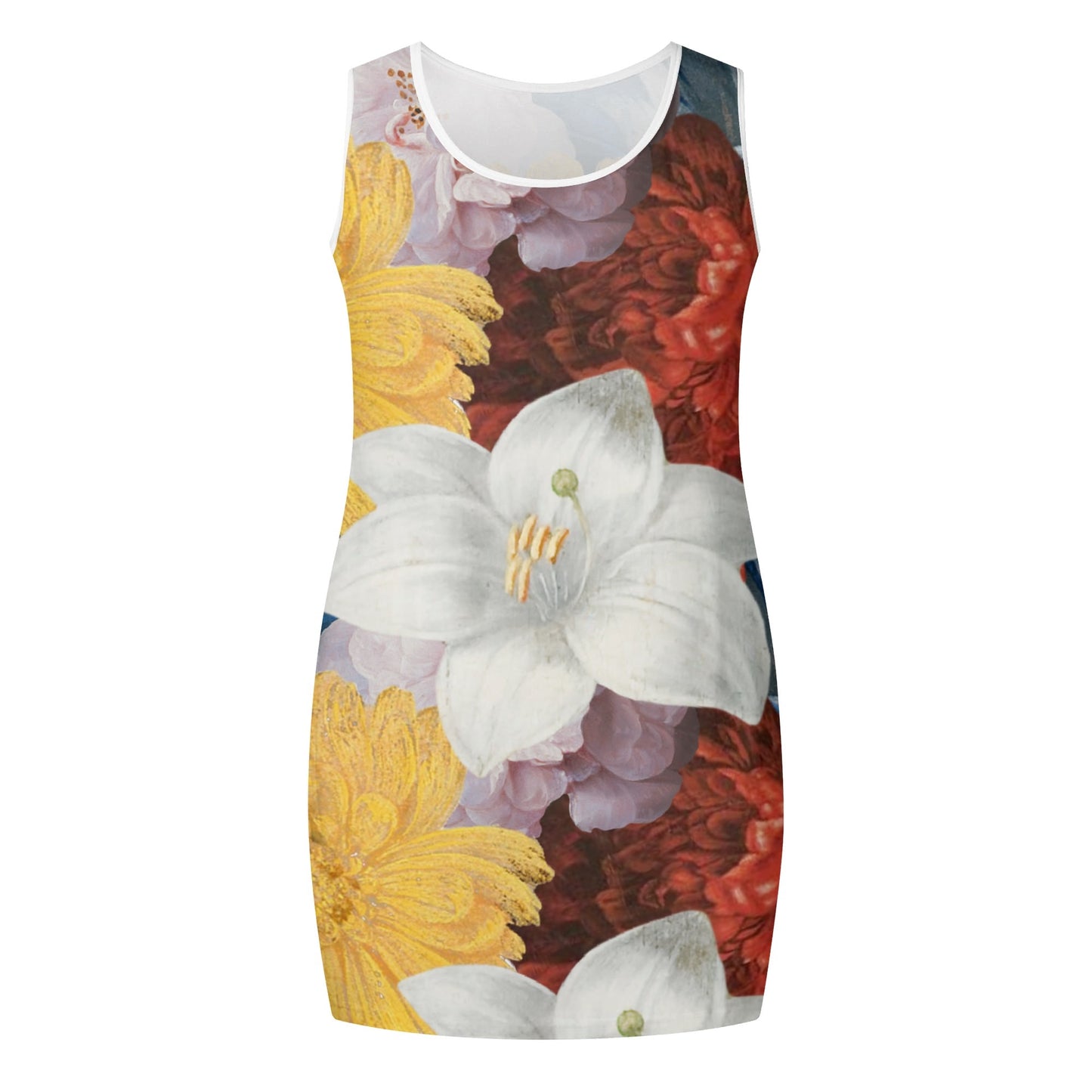 FLOODED VIBES Womens Elegant Sleeveless Vest Dress
