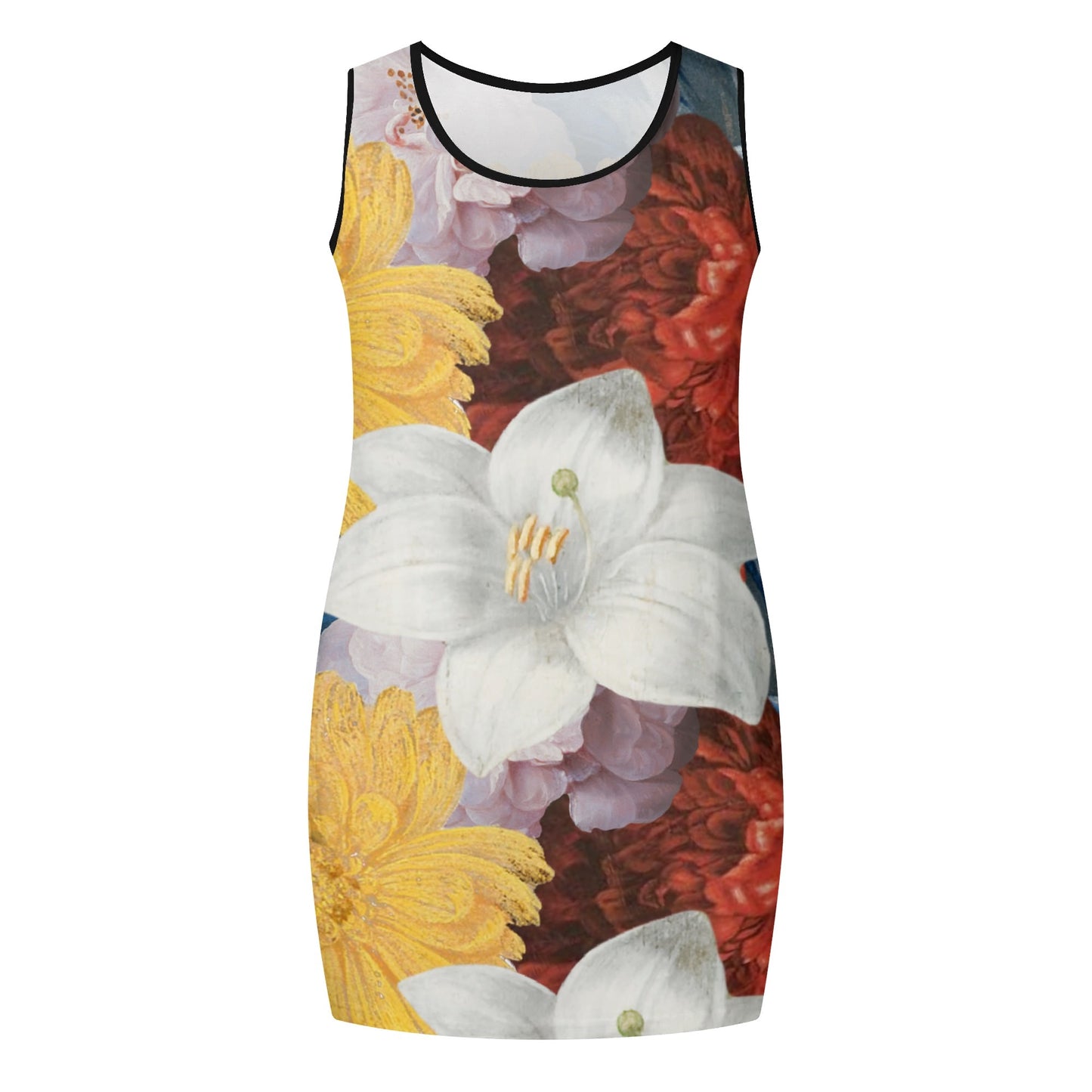 FLOODED VIBES Womens Elegant Sleeveless Vest Dress