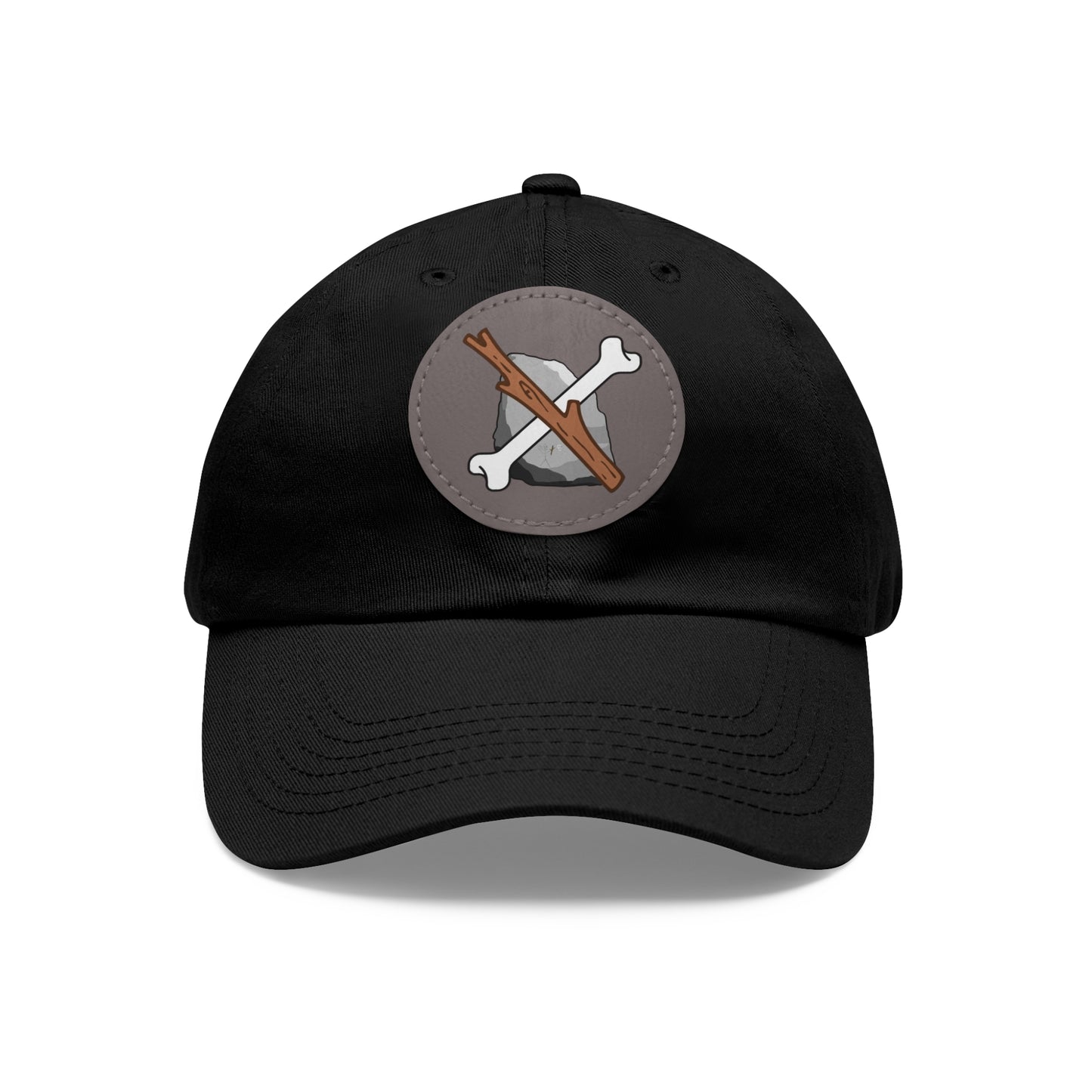 Dad Hat with Leather Patch (Round)