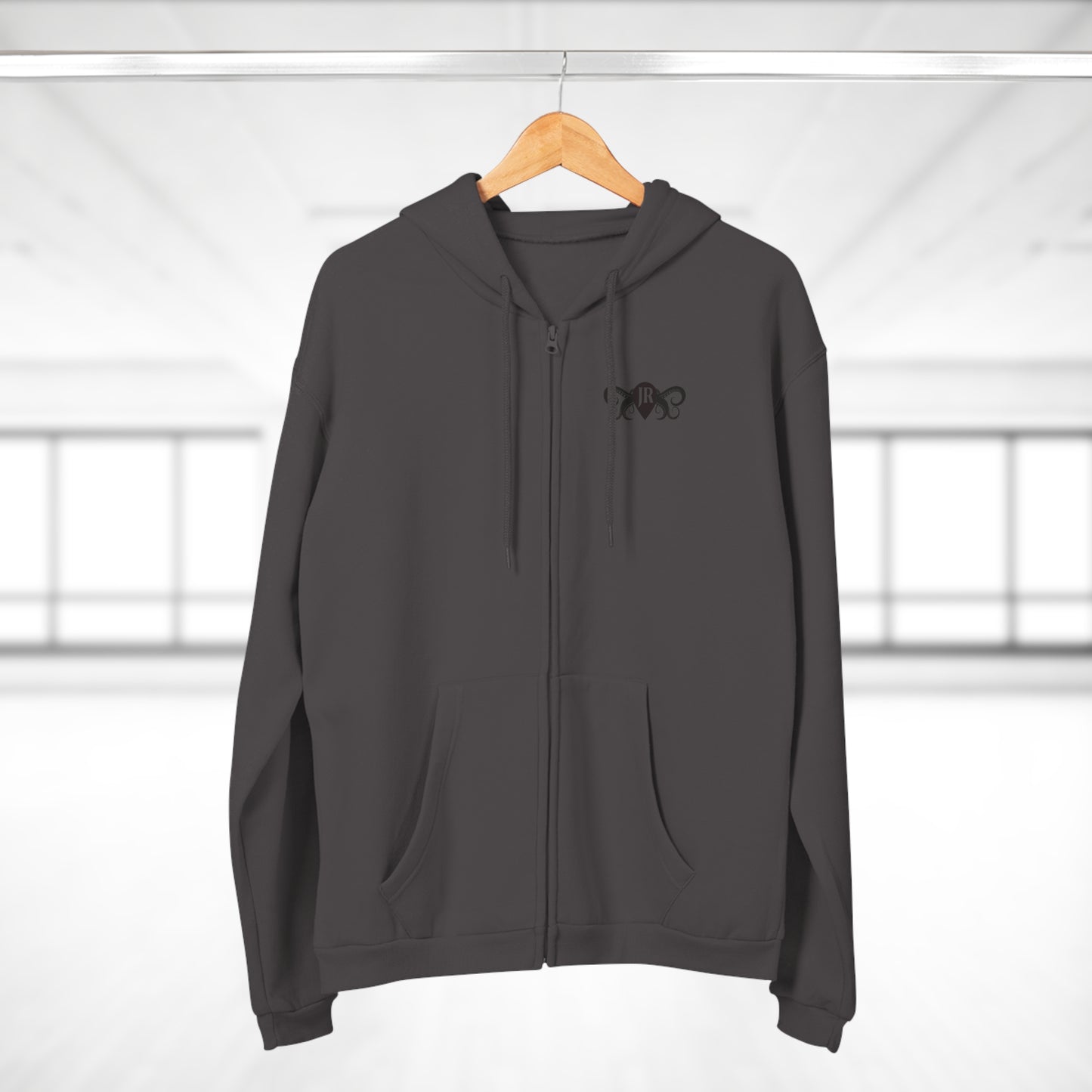 JR Unisex Hooded Zip Sweatshirt with Octopus Design - Perfect for Aquatic Lovers