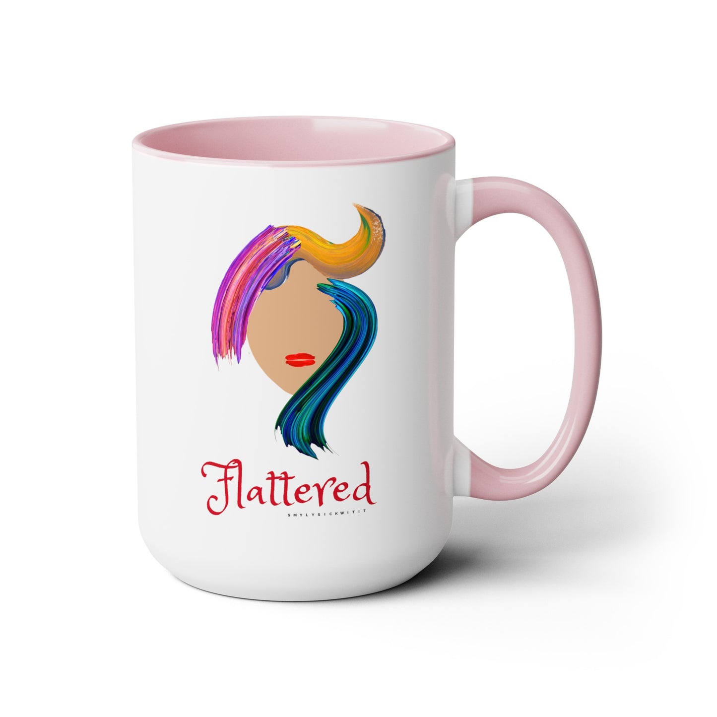 Flattered Two-Tone Coffee Mugs, 15oz