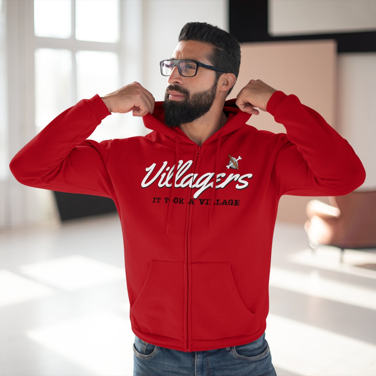Villagers Zip Hoodie - Cozy Unisex Sweatshirt for Community Lovers