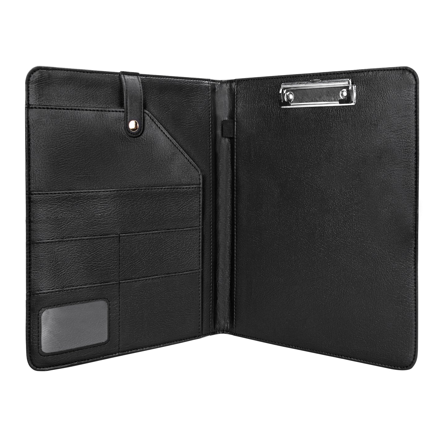 SSB Foldable Leather Portfolio Organizer with Clipboard