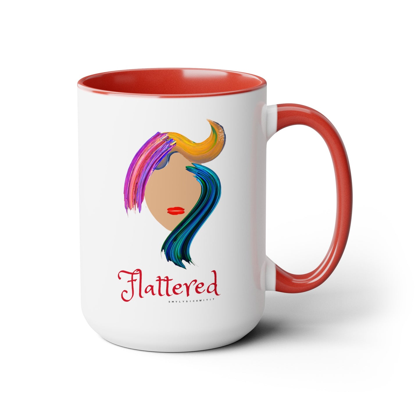 Flattered Two-Tone Coffee Mugs, 15oz