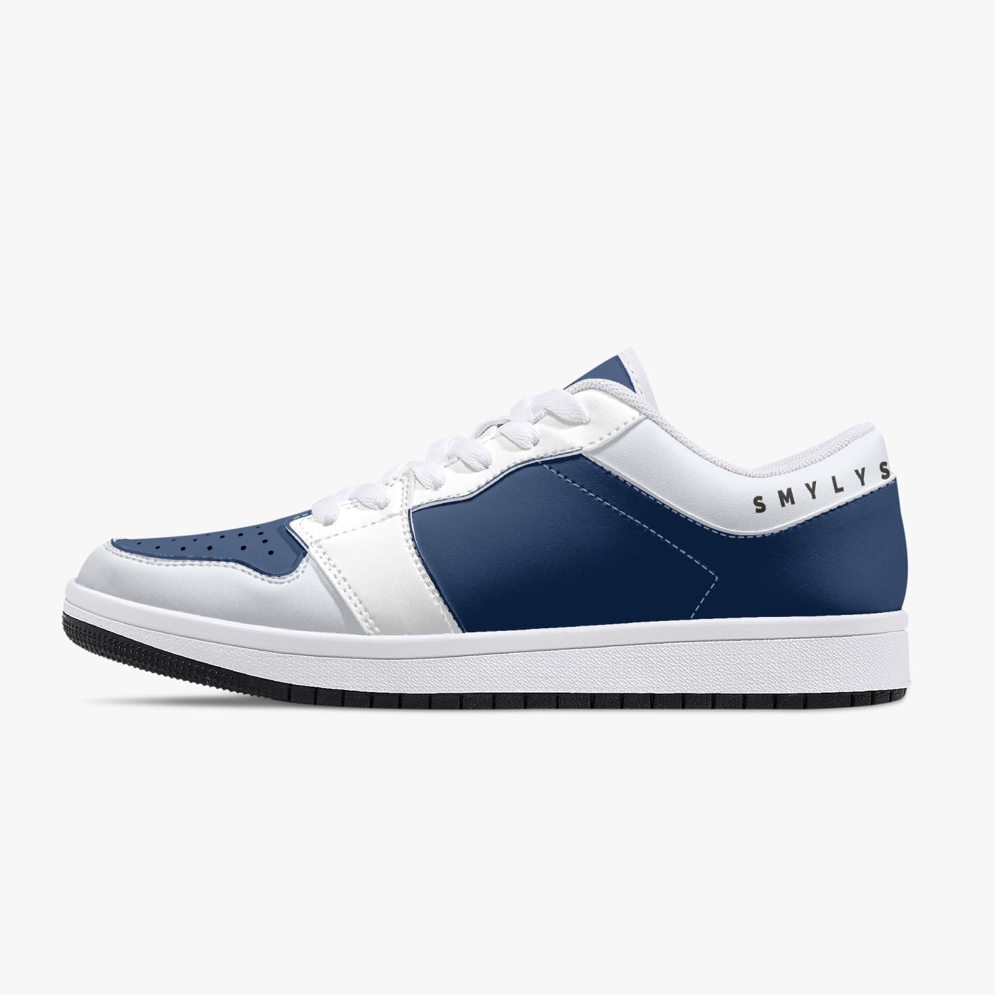 Smyly Blues Low-Top Leather Sneakers - White/Black
