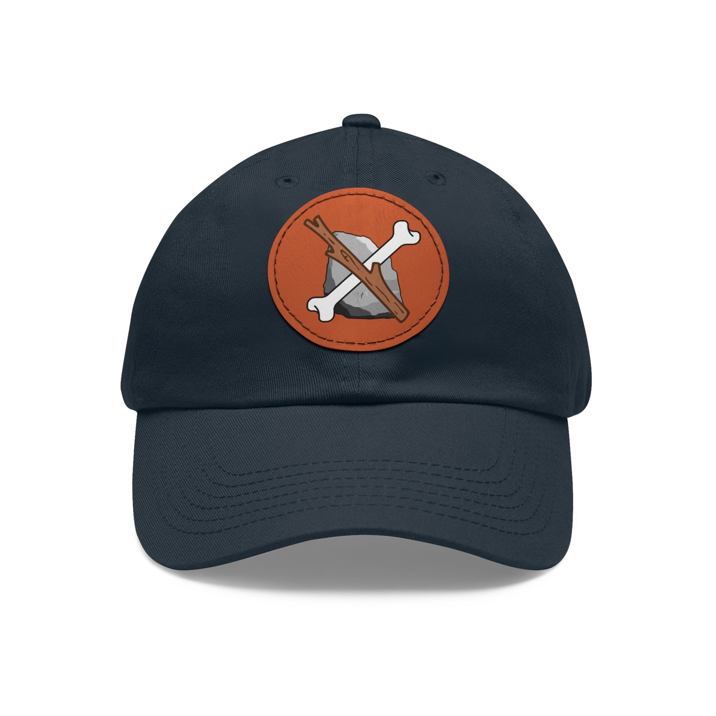 Dad Hat with Leather Patch (Round)