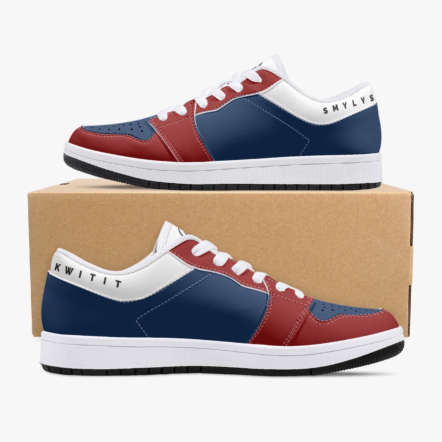 Smyly Sickwitit Low-Top Leather Sneakers - White/Black