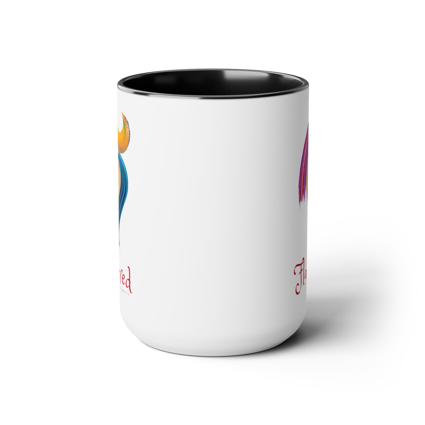 Flattered Two-Tone Coffee Mugs, 15oz