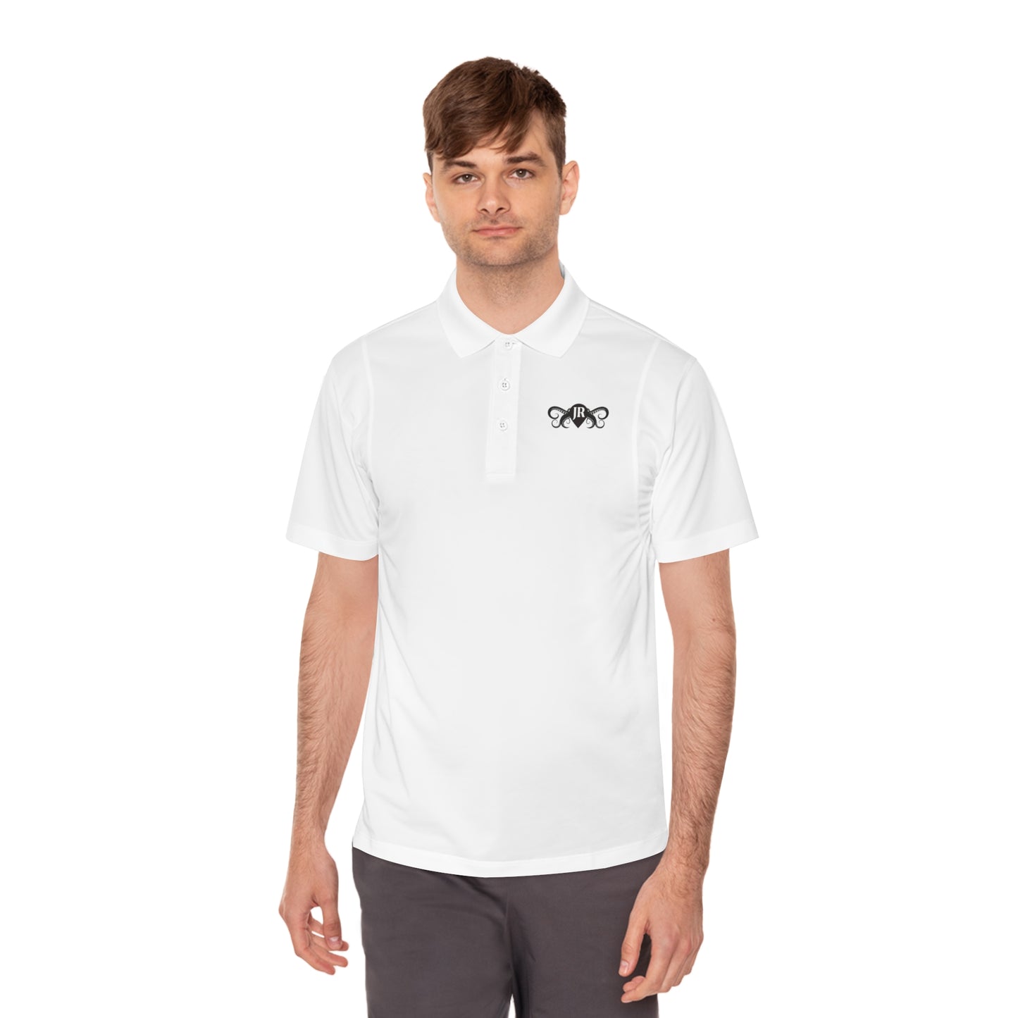 JR Men's Sport Polo Shirt - Classic White with Stylish Logo