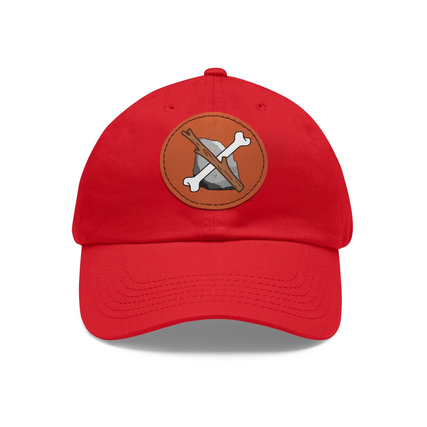 Dad Hat with Leather Patch (Round)
