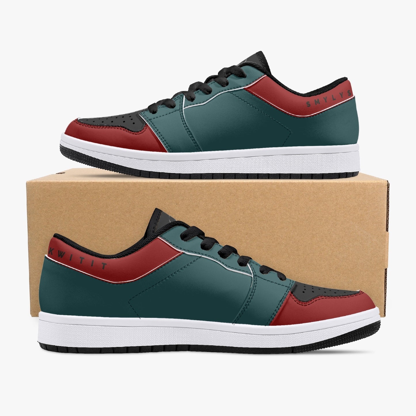 Smyly Sickwitit Low-Top Leather Sneakers - White/Black