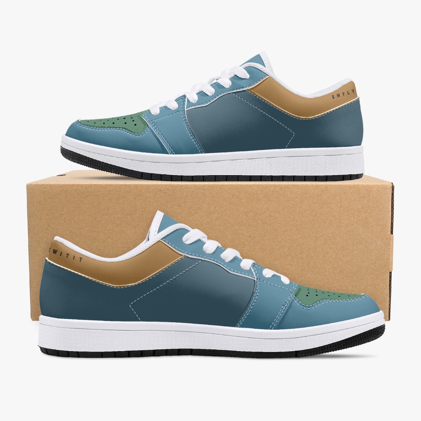 Smyly Sickwitit Low-Top Leather Sneakers - White/Black