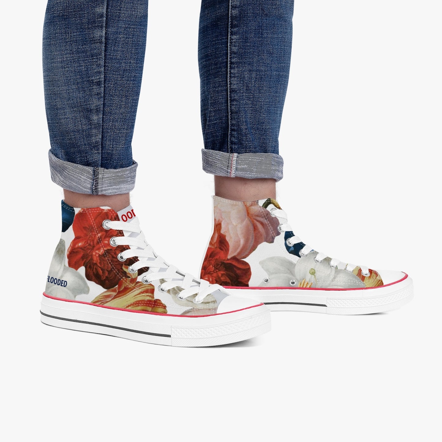 New High-Top Flooded Vibes Canvas Shoes - White