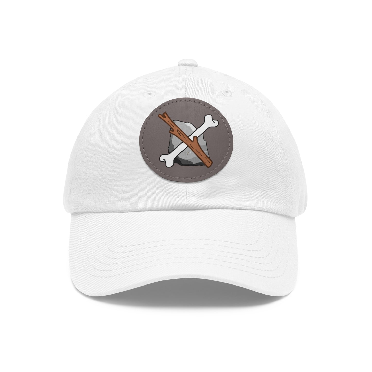 Dad Hat with Leather Patch (Round)