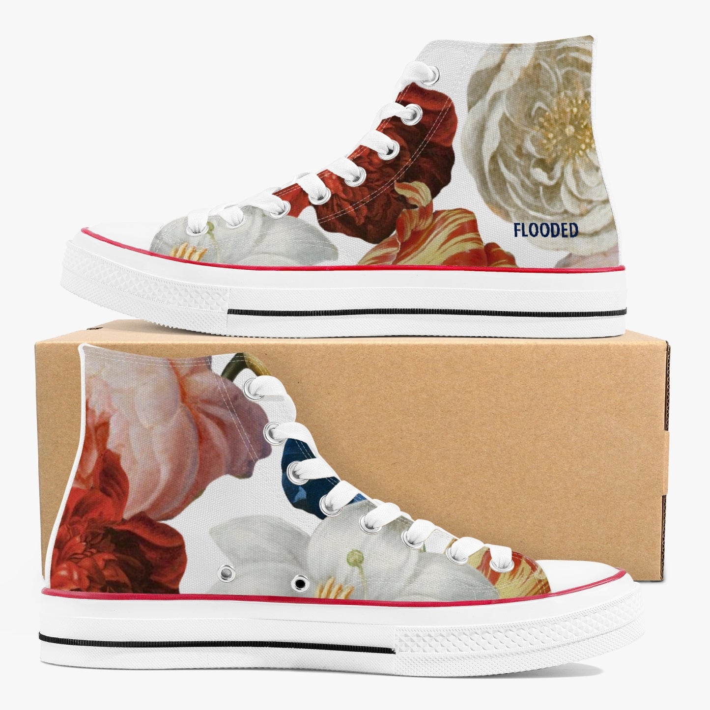 New High-Top Flooded Vibes Canvas Shoes - White