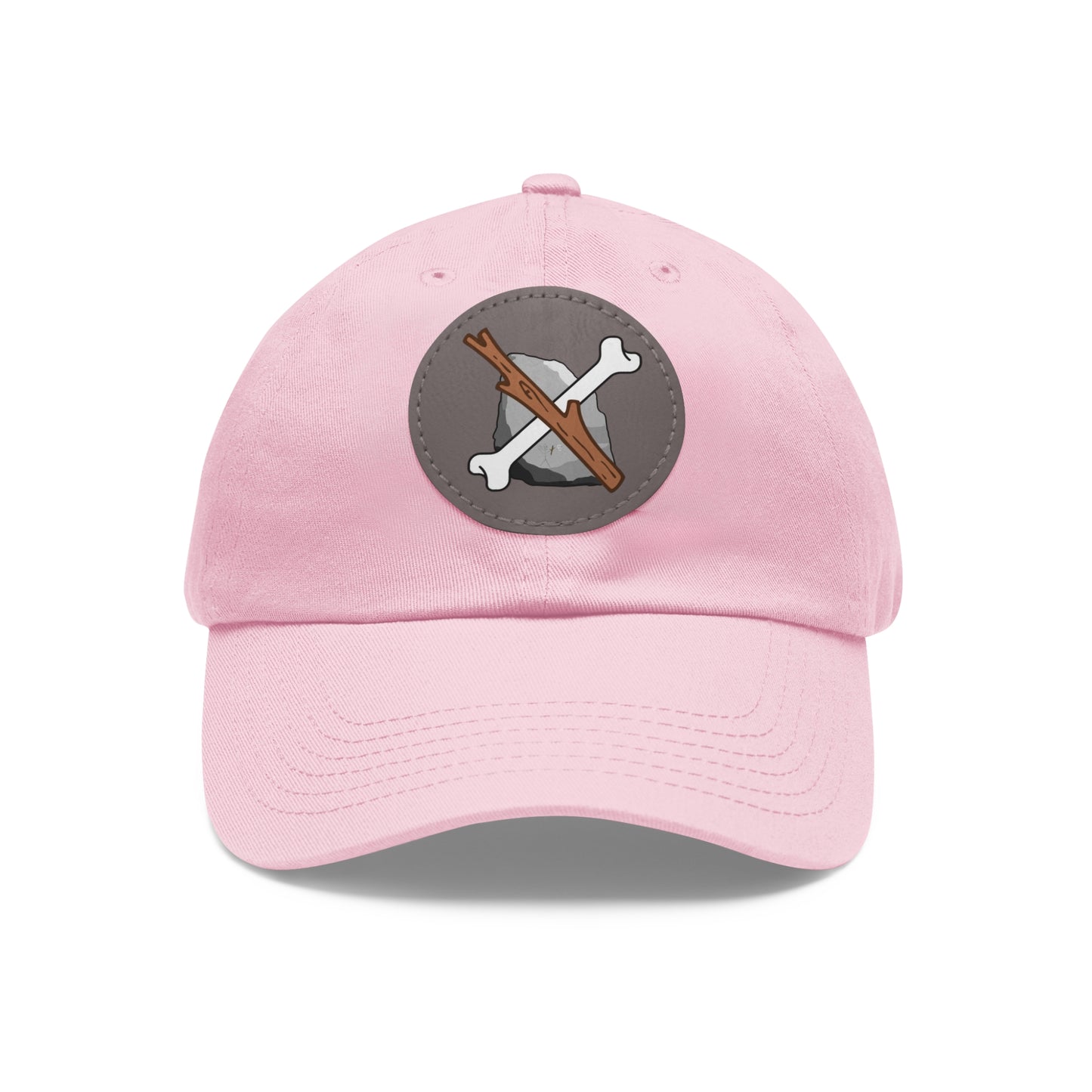 Dad Hat with Leather Patch (Round)