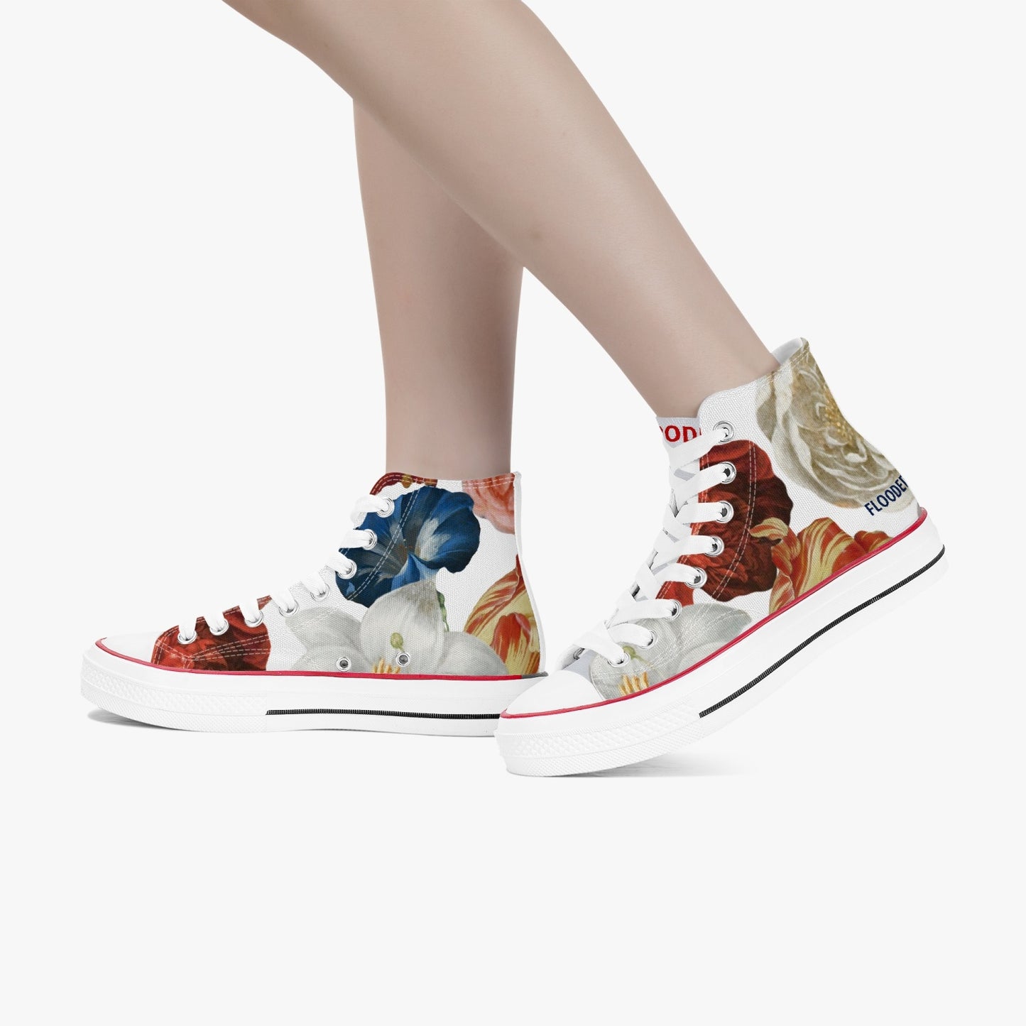 New High-Top Flooded Vibes Canvas Shoes - White