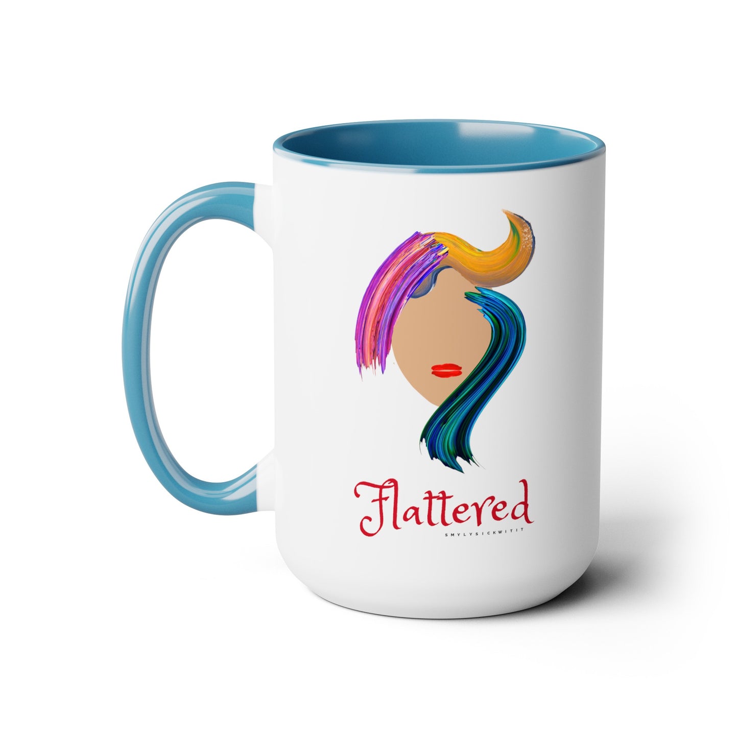 Flattered Two-Tone Coffee Mugs, 15oz