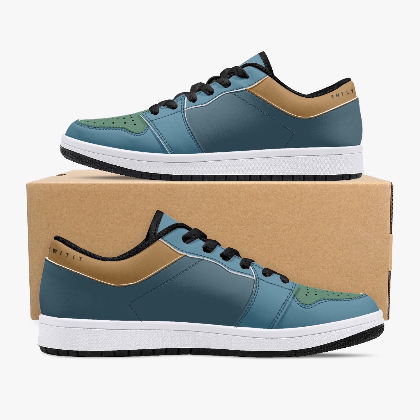 Smyly Sickwitit Low-Top Leather Sneakers - White/Black