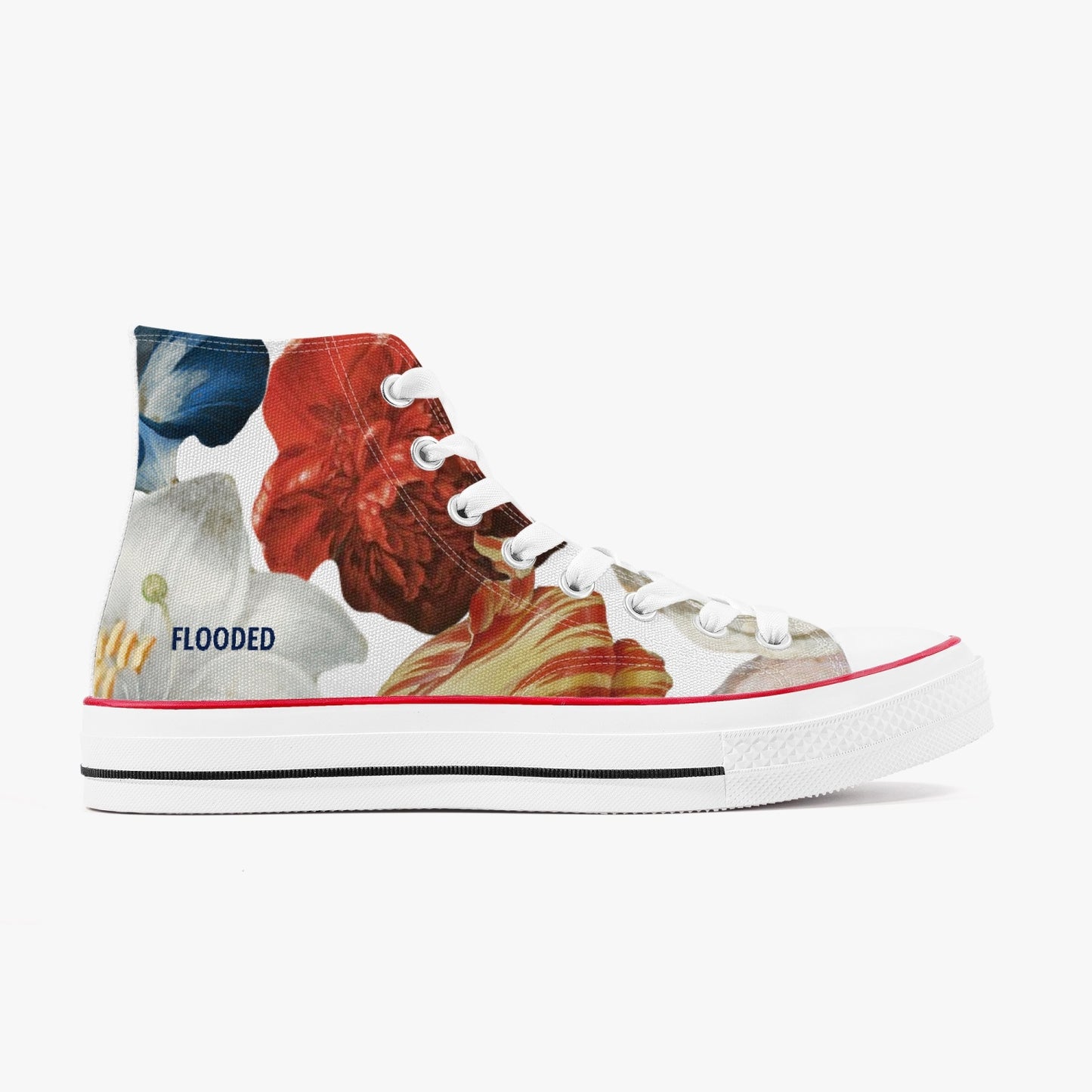 New High-Top Flooded Vibes Canvas Shoes - White
