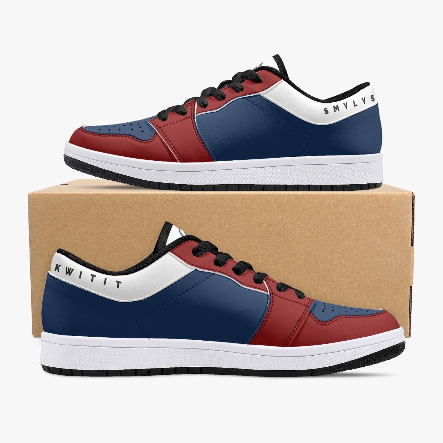 Smyly Sickwitit Low-Top Leather Sneakers - White/Black