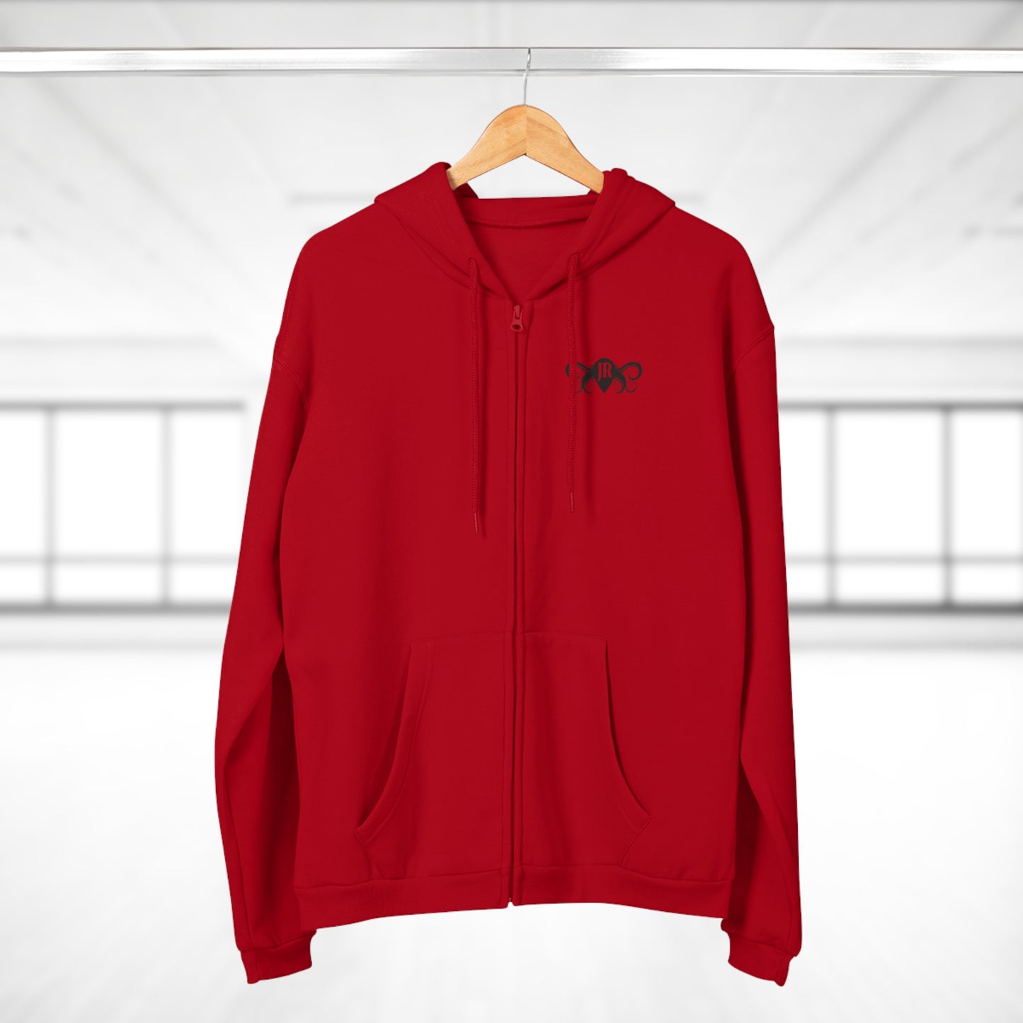 JR Unisex Hooded Zip Sweatshirt with Octopus Design - Perfect for Aquatic Lovers