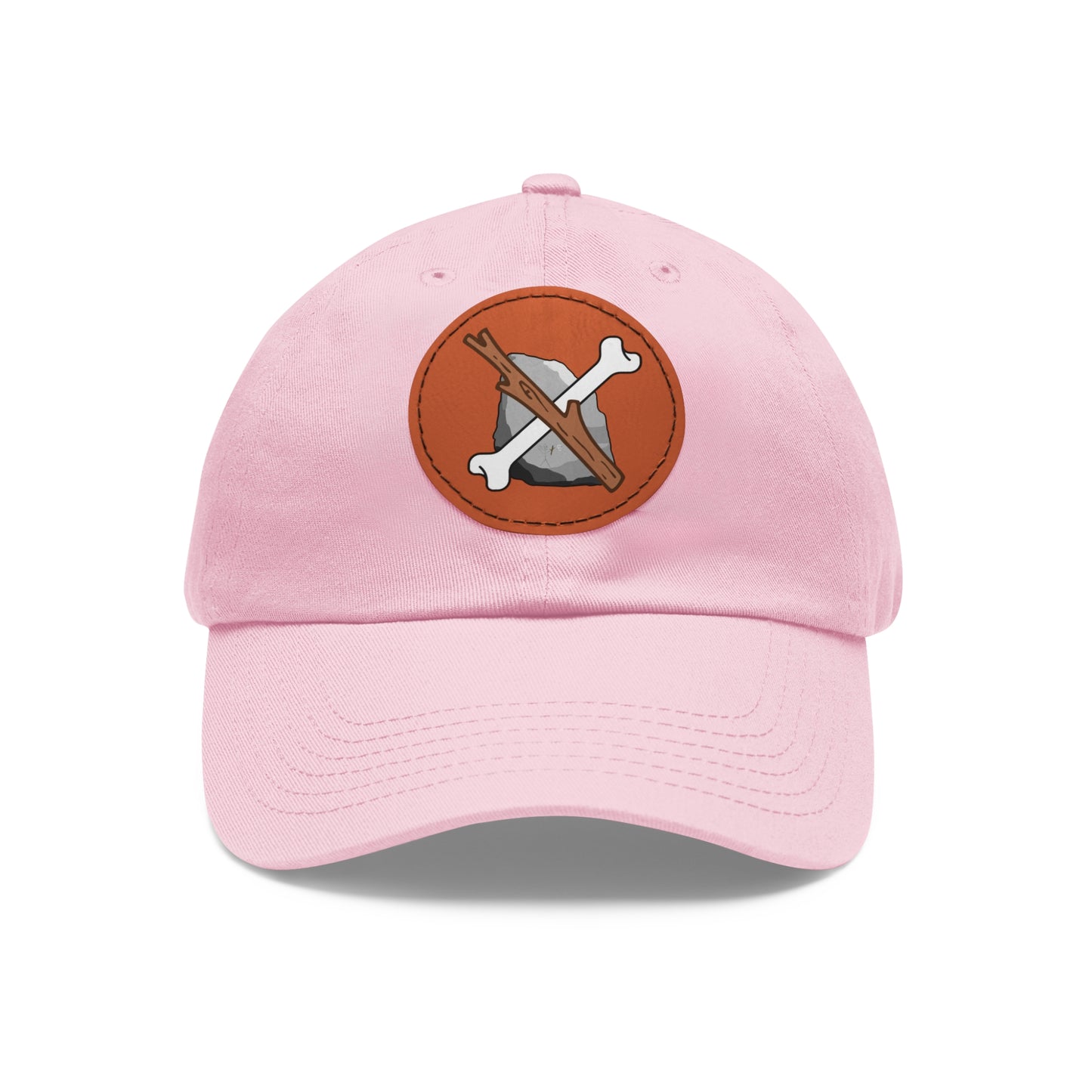 Dad Hat with Leather Patch (Round)