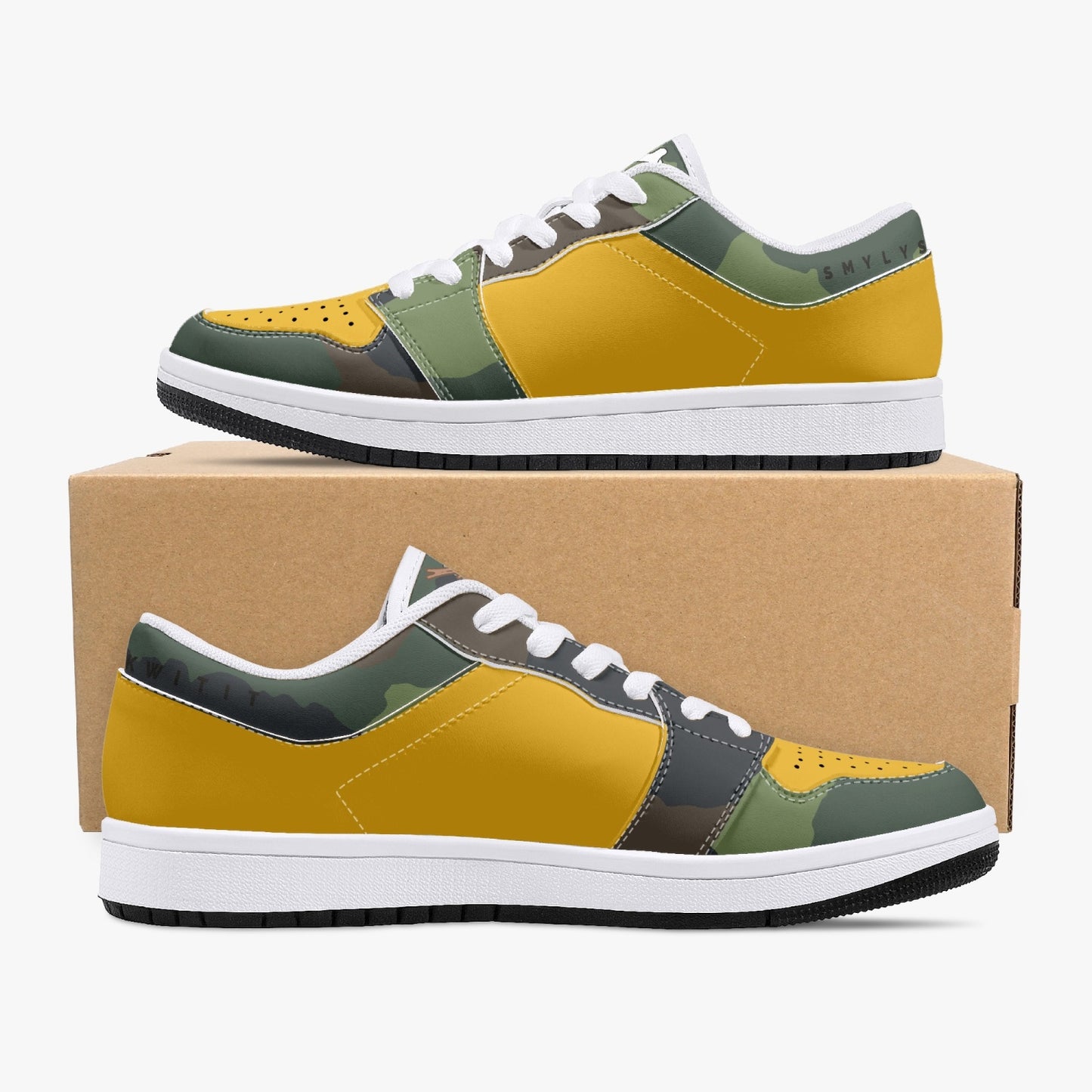 Smyly Sickwitit Low-Top Leather Sneakers - White/Black